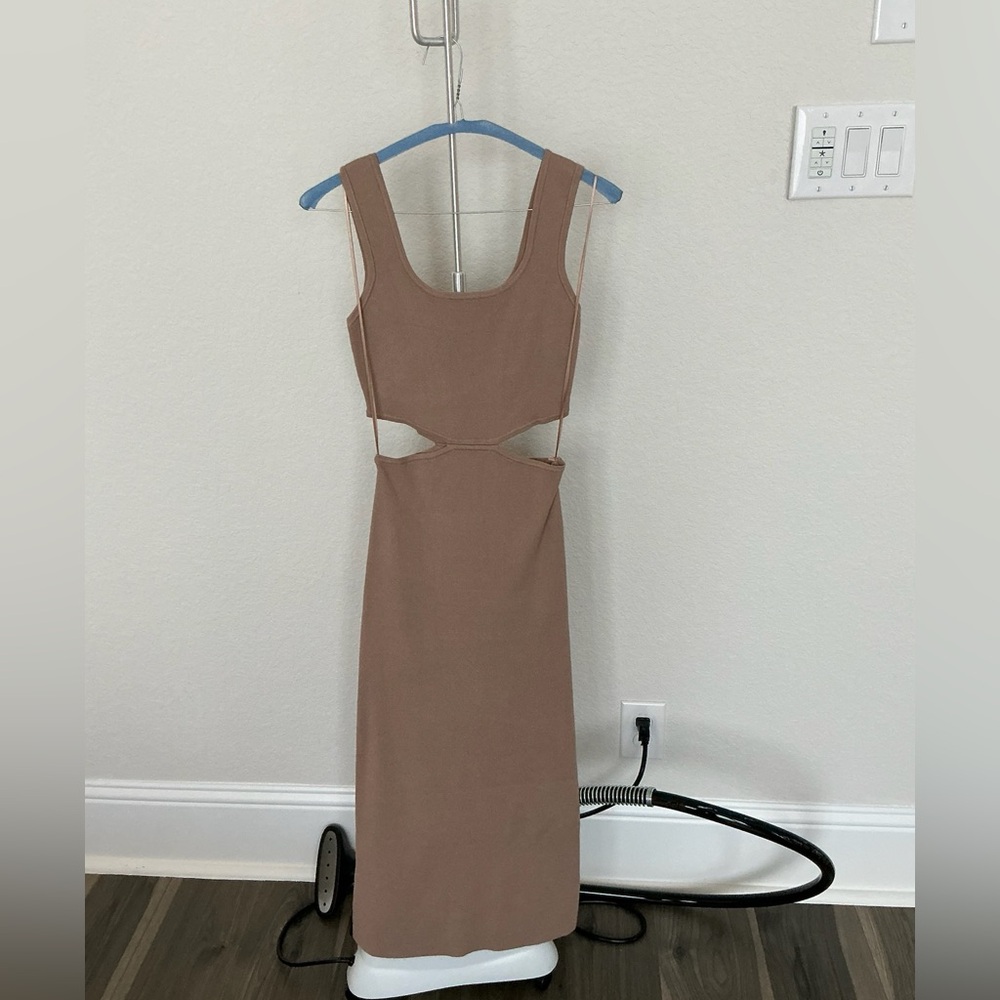 Mable Tan Cut-Out Dress